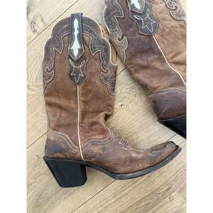 J.B. DILLON 9 B Western Snip Toe Cowboy Boot Rodeo Country Leather Tall Goat